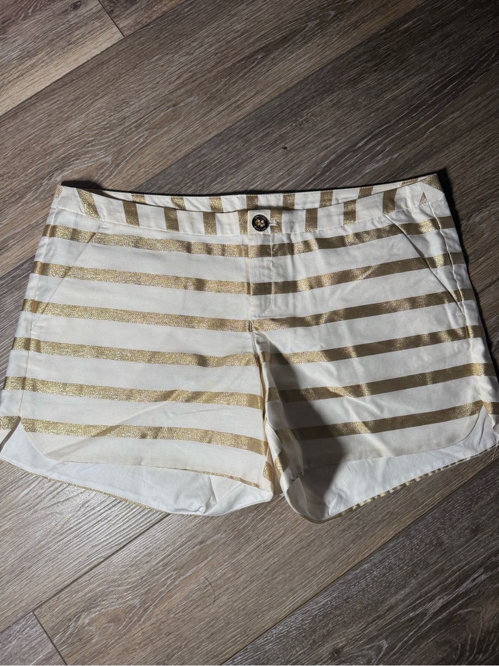 Lilly Pulitzer Striped Gold and White Women's Shorts